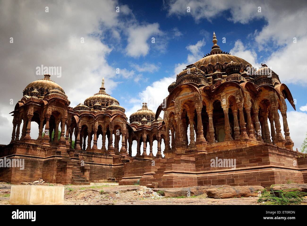 Cenotaphs of marwar rajput maharaja ; Jodhpur; Rajasthan ; India Stock Photo