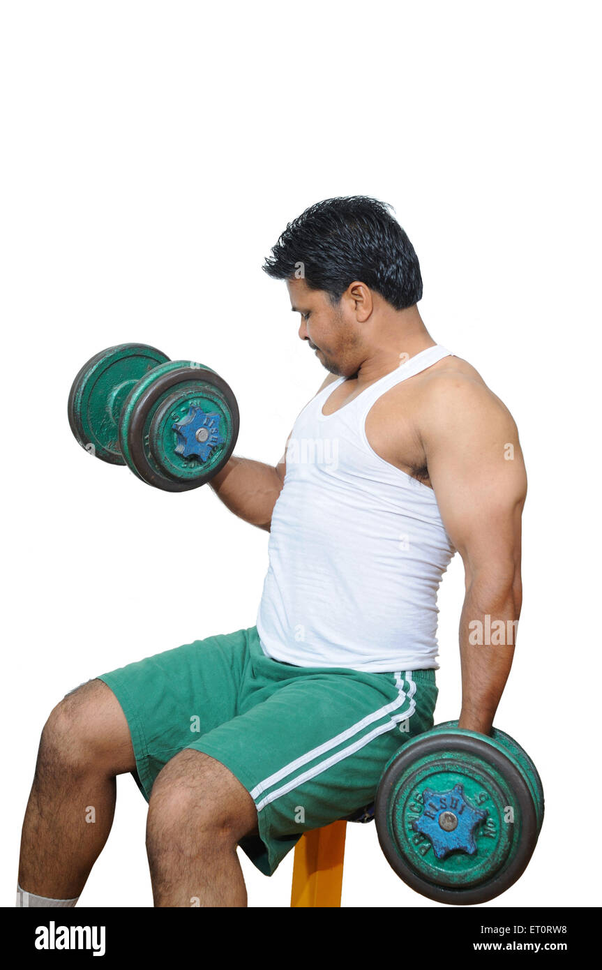 Man exercising on white background MR#786 Stock Photo