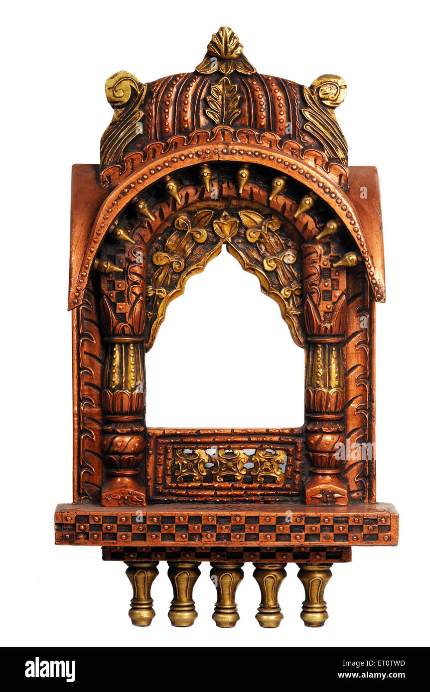 Handicraft jharokha window on white background ; Rajasthan ; India Stock Photo