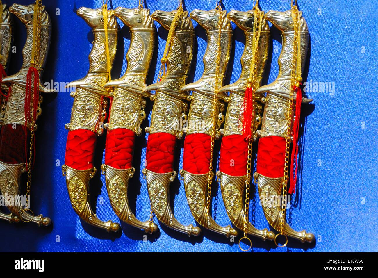 Designer handicraft knives ; Rajasthan ; India Stock Photo