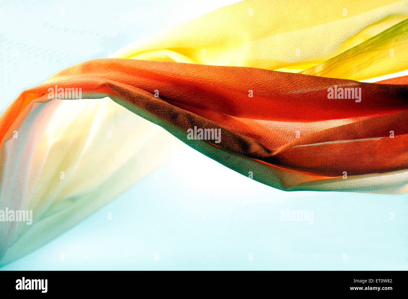Floating fabric, flying fabric, floating saree, flying sari Stock Photo