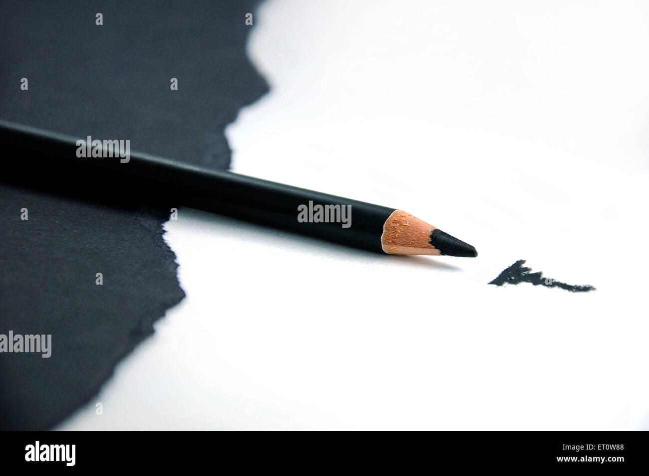 Kajal pencil on black and white background  India Asia Stock Photo