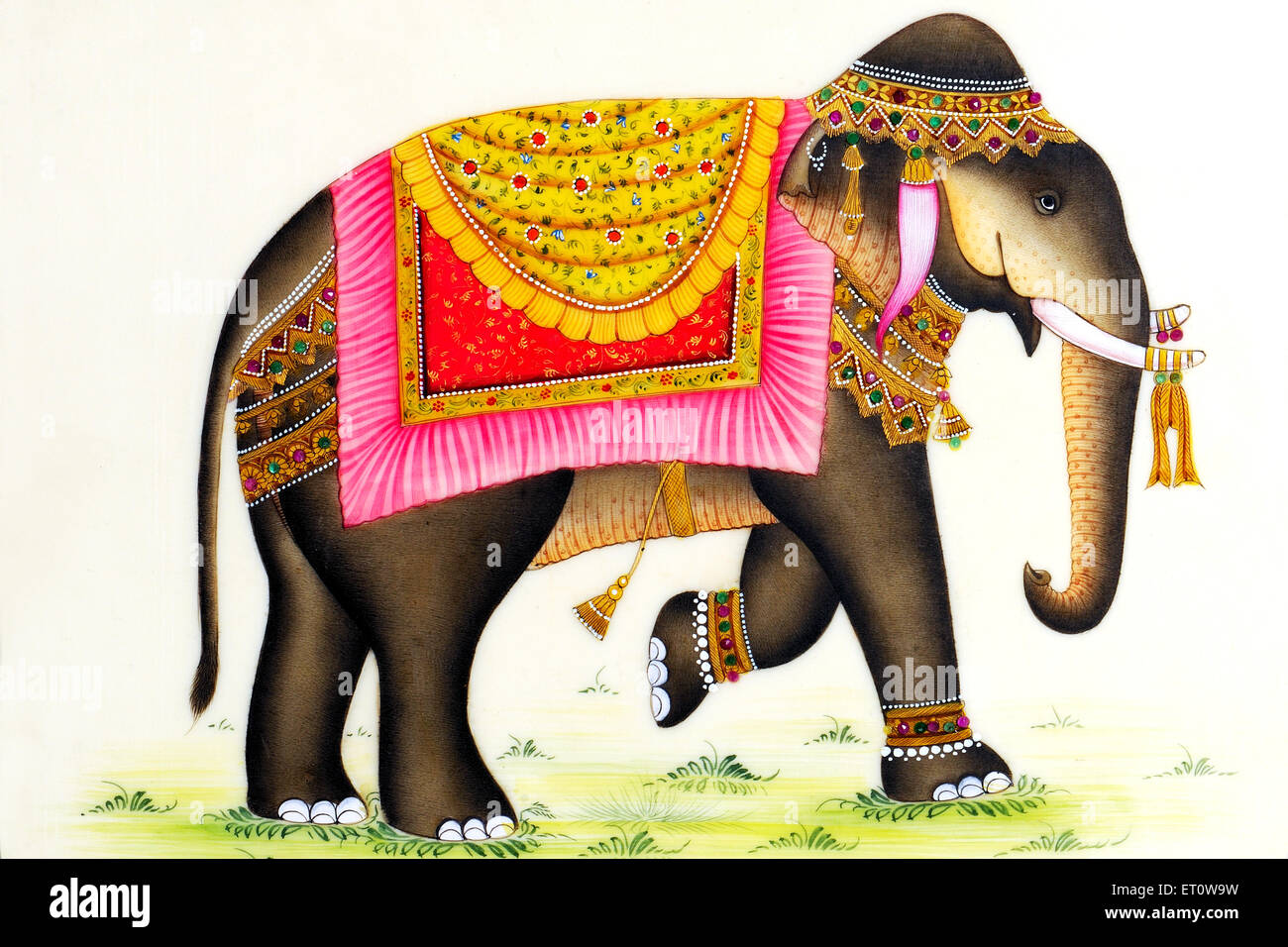 Painting of elephant India - msa 175779 Stock Photo