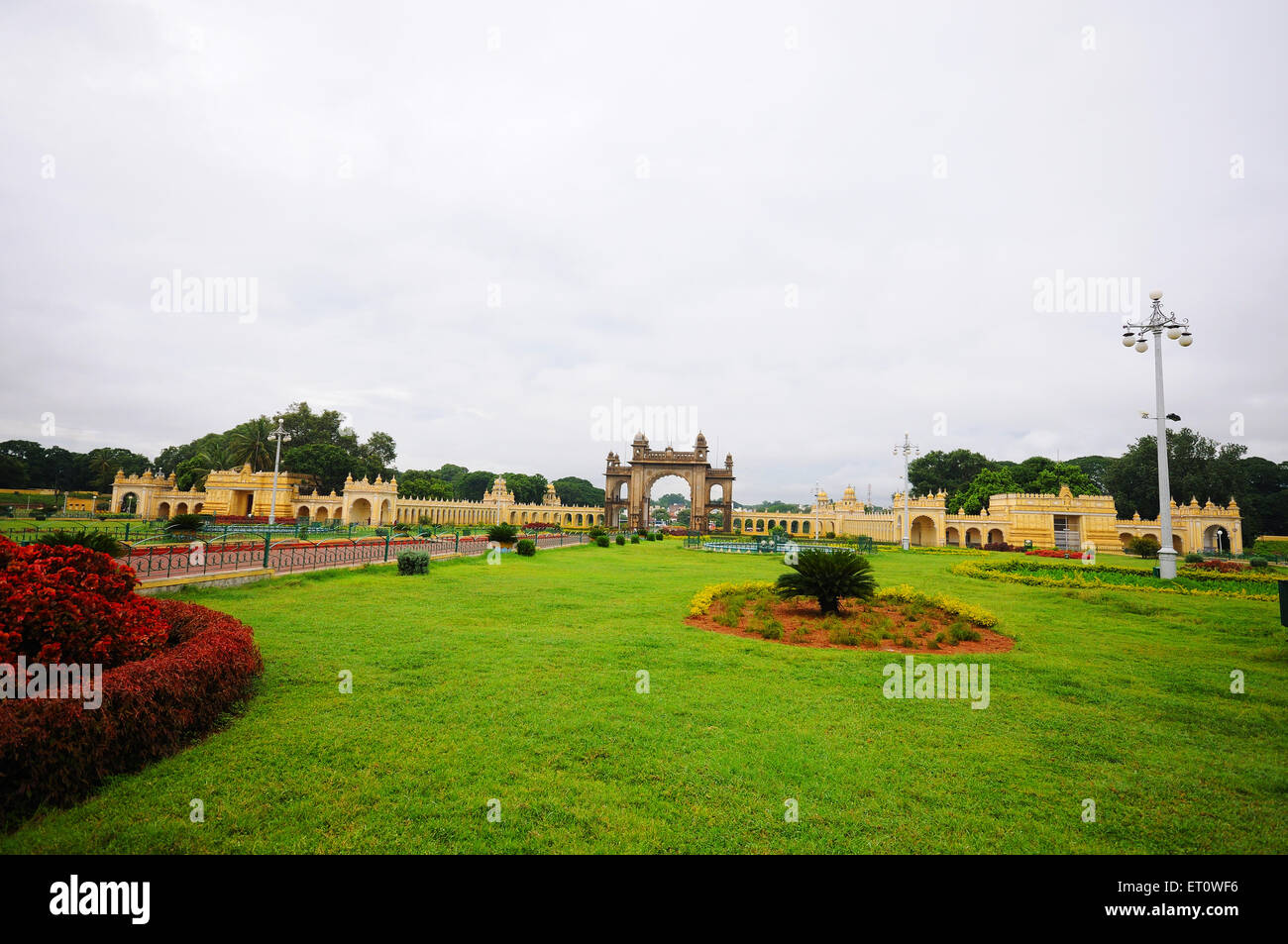 Mysore palace gate ; Karnataka ; India Stock Photo