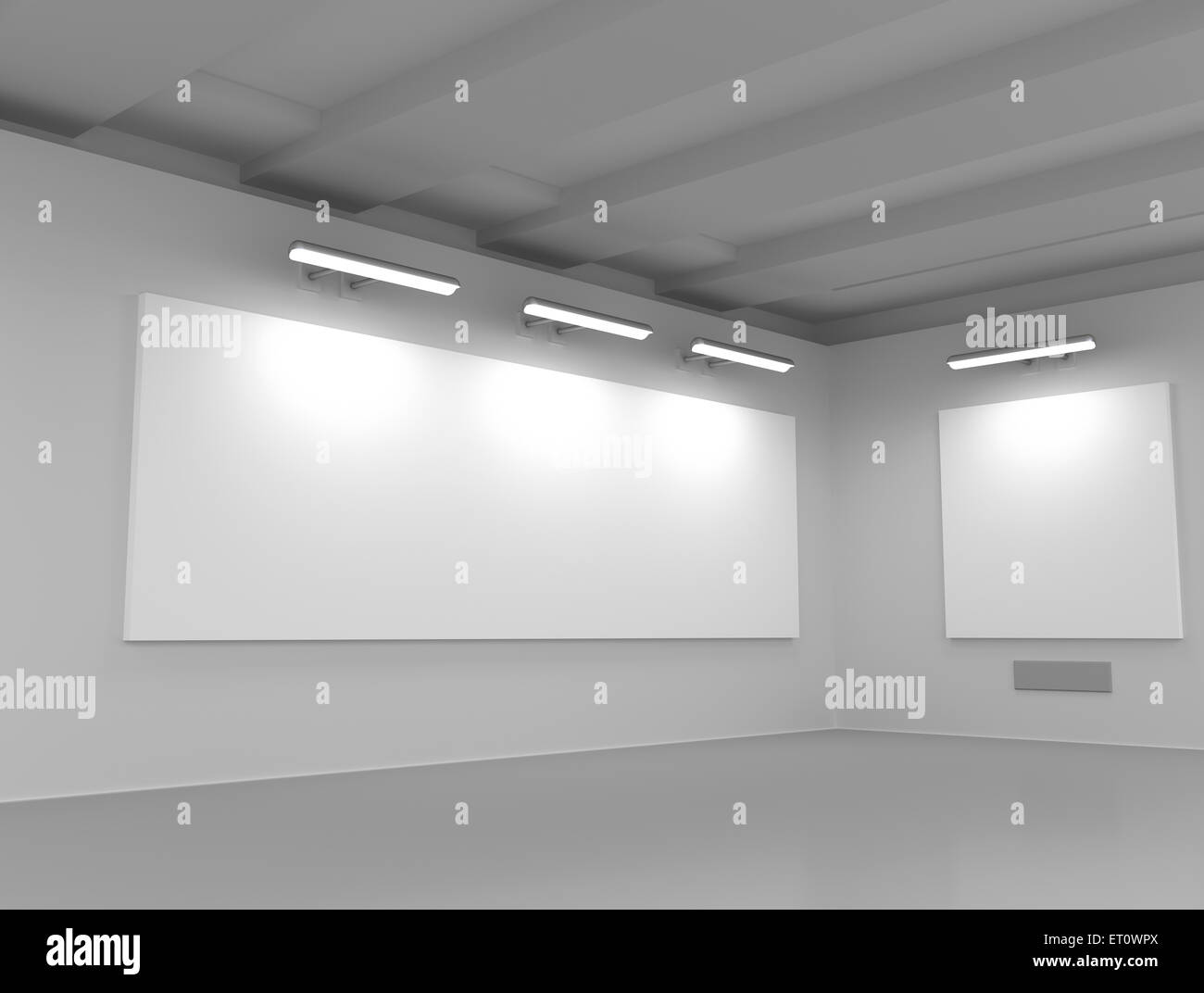 Interior Of An Exhibition Hall With Empty Billboards Stock Photo Alamy