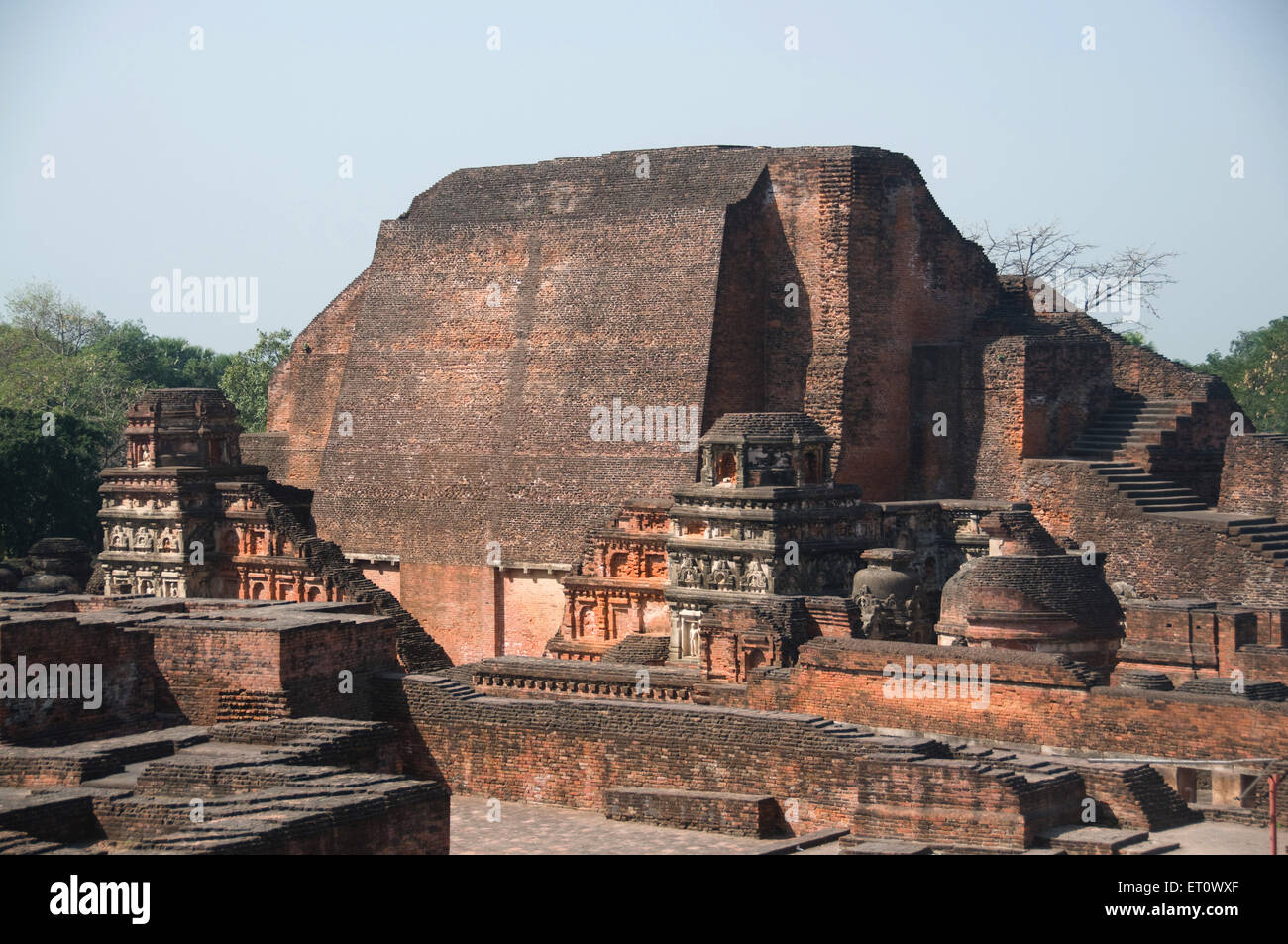 Ruins of nalanda university ; Nalanda ; Bihar ; India Stock Photo