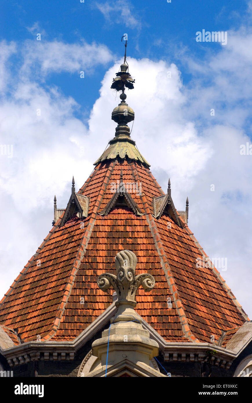 Octagonal top with mangalore tiled roof of mahatma jyotiba phule market ; Pune ; Maharashtra ; India ; Asia Stock Photo