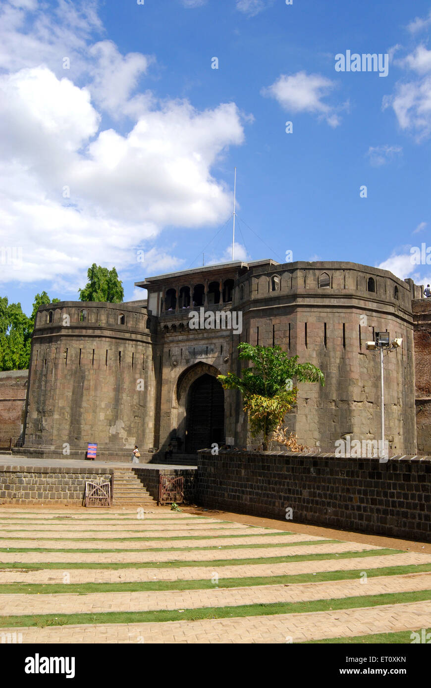 Delhi darwaja with massive bastions at shanwarwada shaniwarwada ; Pune ; Maharashtra ; India Stock Photo