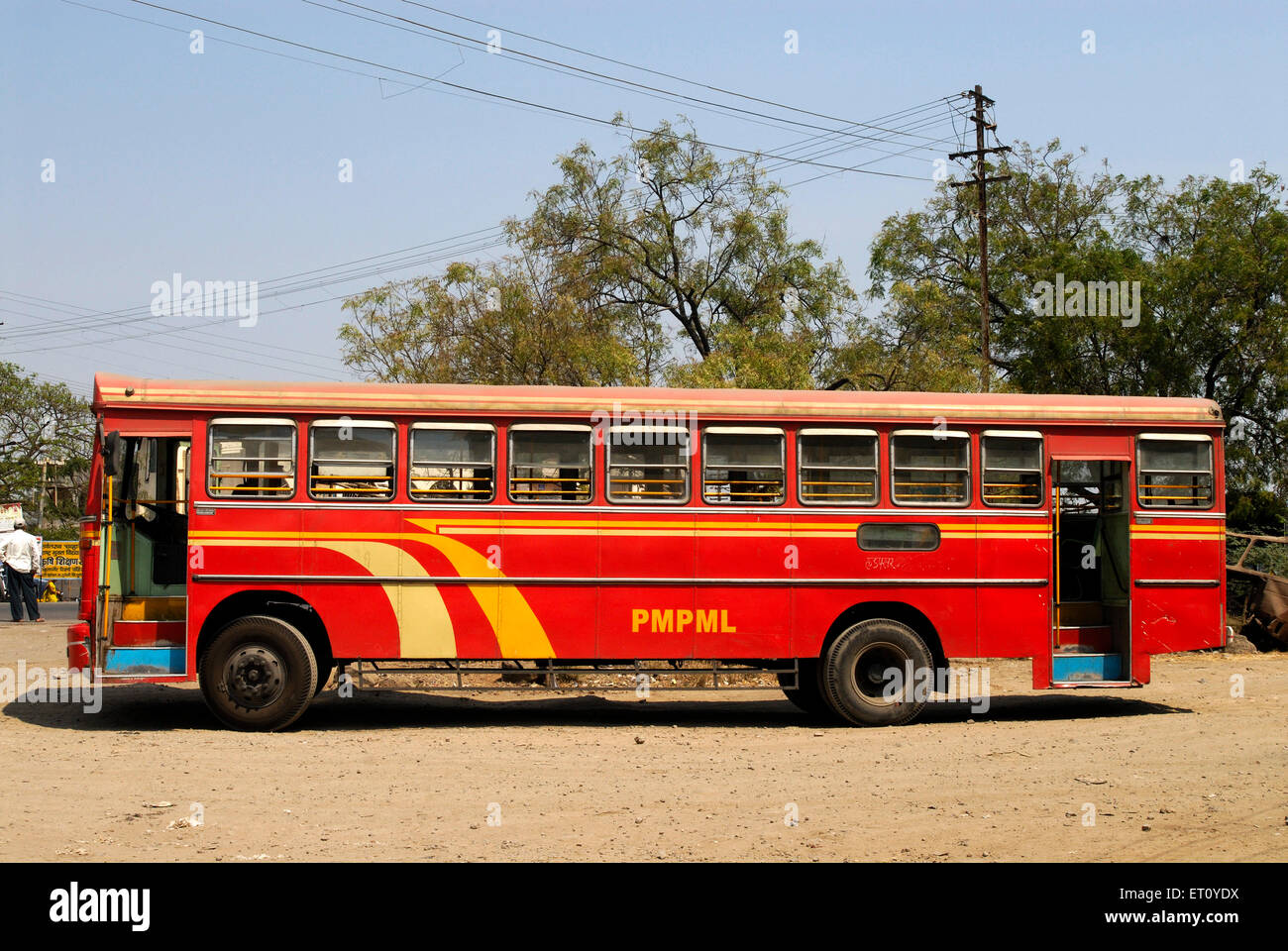 New bus of Municipal Transport Corporation at village Urli Kanchan ; Pune ; Maharashtra ; India Stock Photo