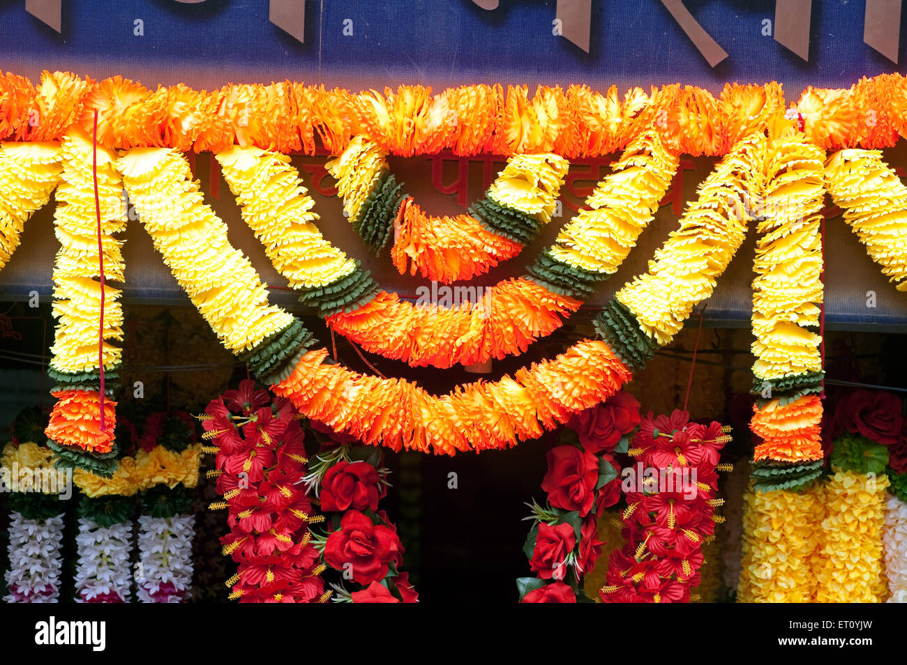 Festoon of artificial flowers 2009 Stock Photo 83614913 Alamy