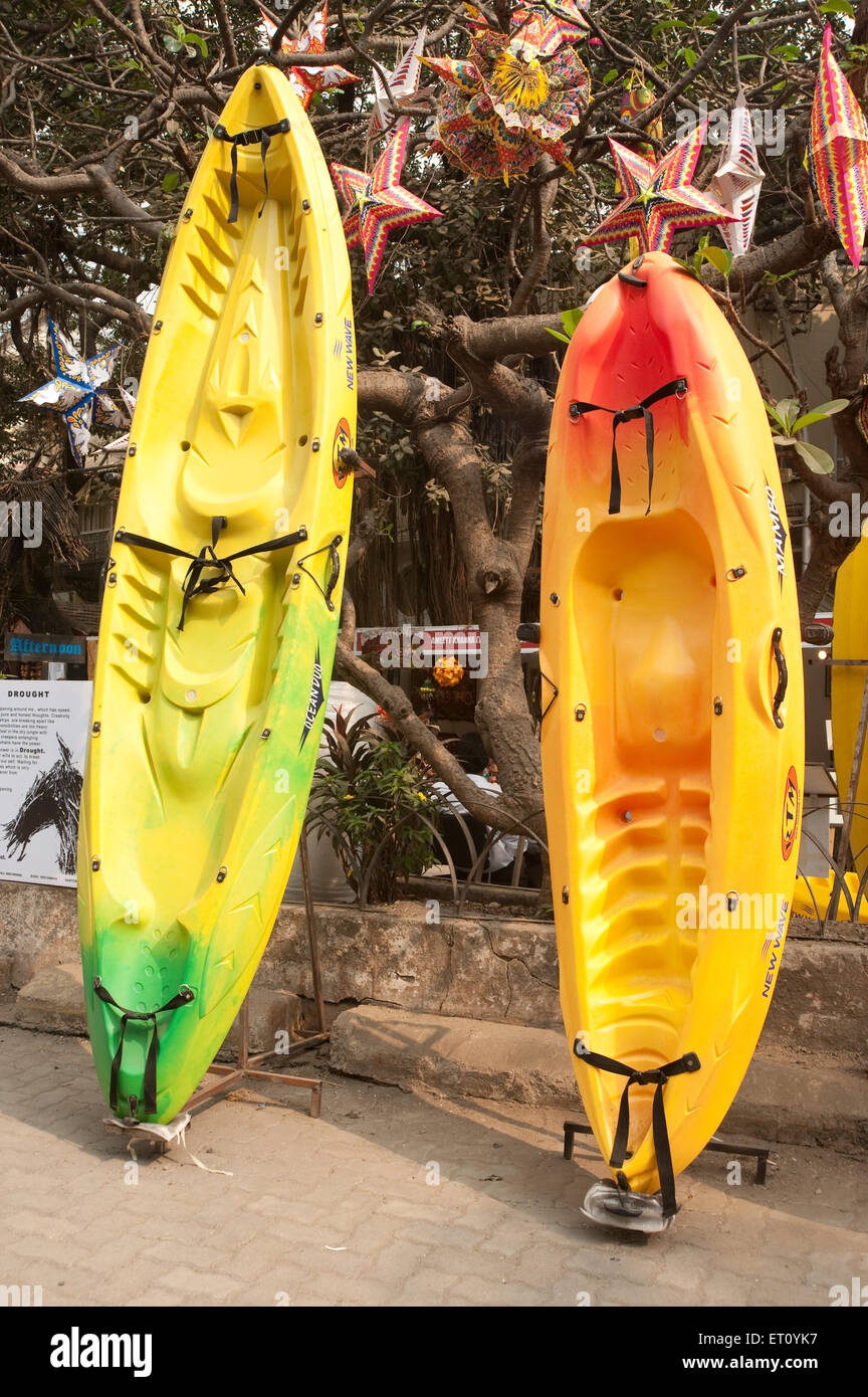 Kayaks at Kala Ghoda art festival ; Bombay ; Mumbai ; Maharashtra ; India ; Asia Stock Photo