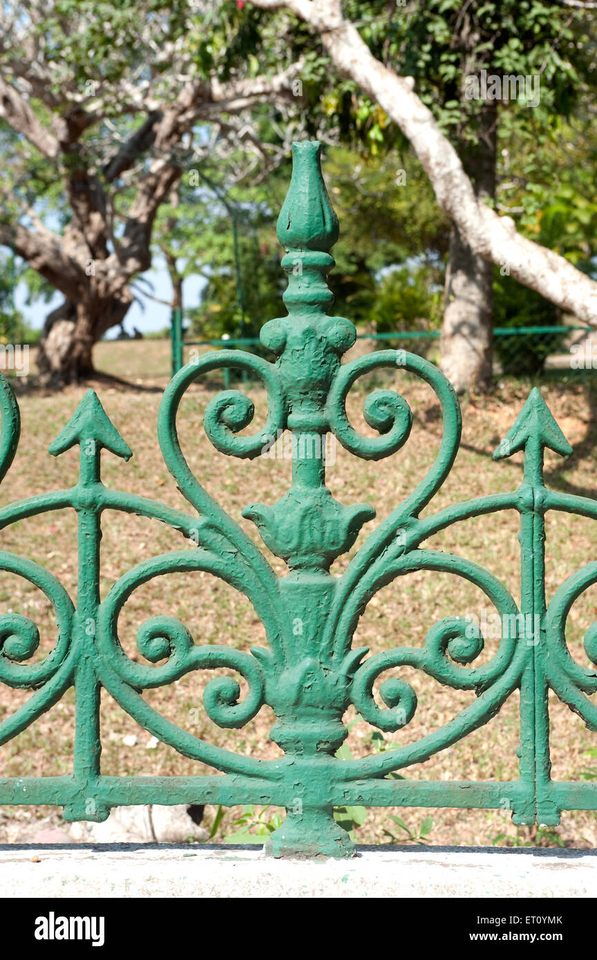 Iron railing gate of public park ; Trivandrum ; Thiruvananthapuram ; Kerala ; India ; Asia Stock Photo