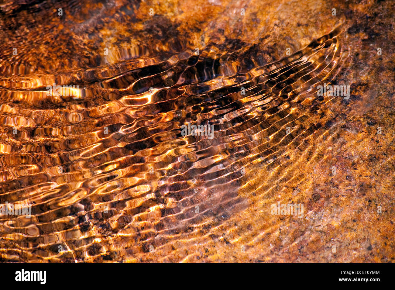 Abstract ripples on flowing water ; Ponmudi ; Kerala ; India ; Asia Stock Photo