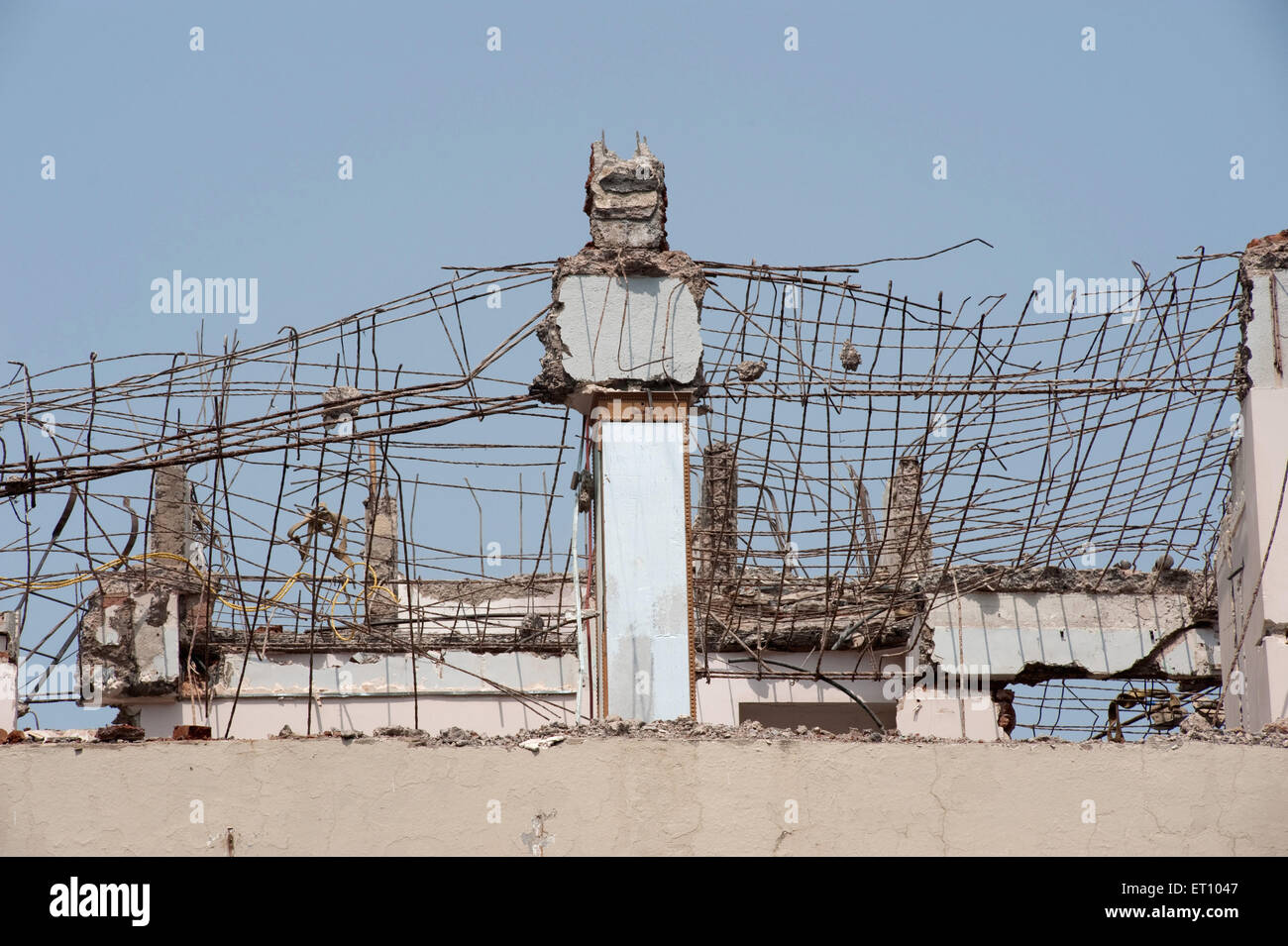 Demolition terrace slab of building ; Bombay ; Mumbai ; Maharashtra ; India ; Asia Stock Photo