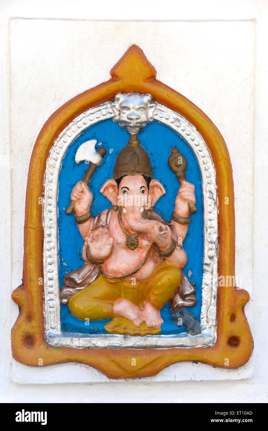 Sculpture of lord ganesh at priol ; Ponda ; Goa ; India Stock Photo