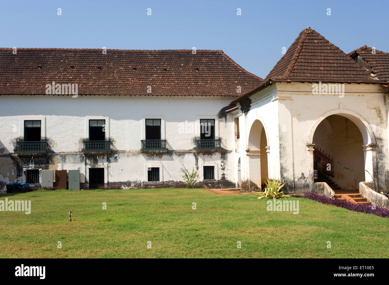 Mangalore tiled roof structure of archiepiscopal palace at velha ; Goa ; India Stock Photo