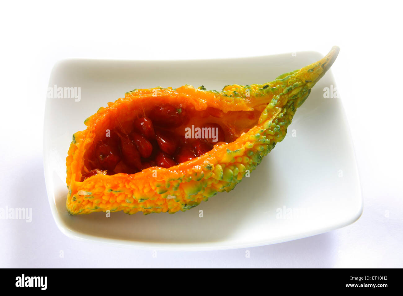 Green vegetable ; karela bitter gourd momordica charantia with red