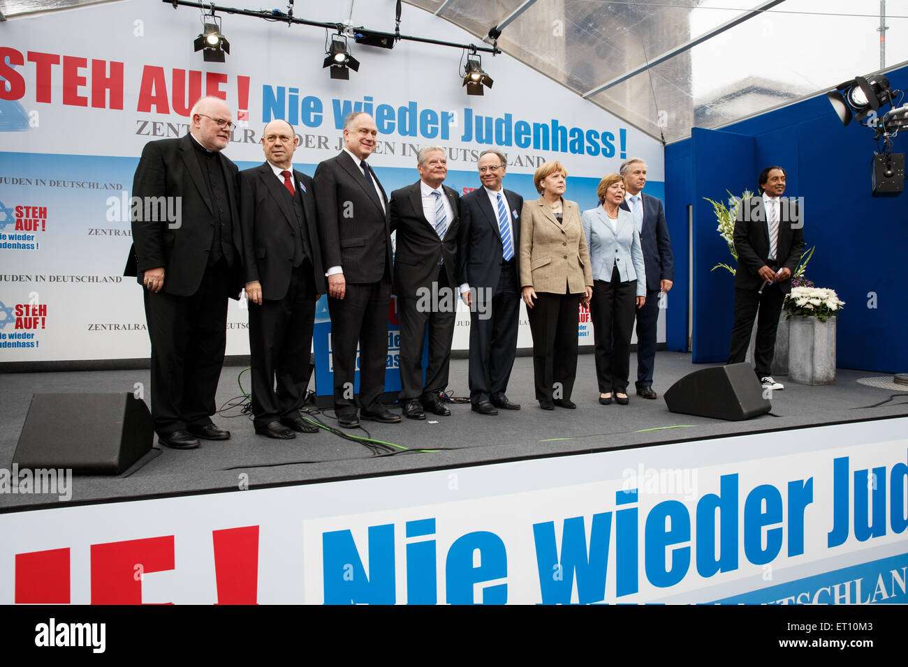 Berlin, Germany, Great rally -Get on! Never again Judeophobia! - Stock Photo