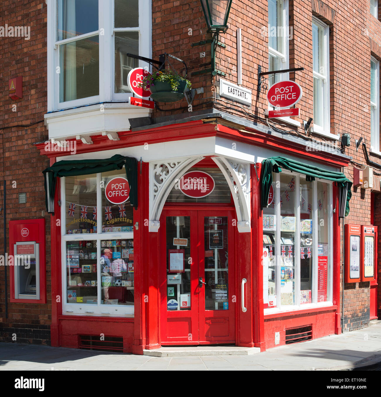 Post Office with Union Jack bunting. Eastgate street, Lincoln