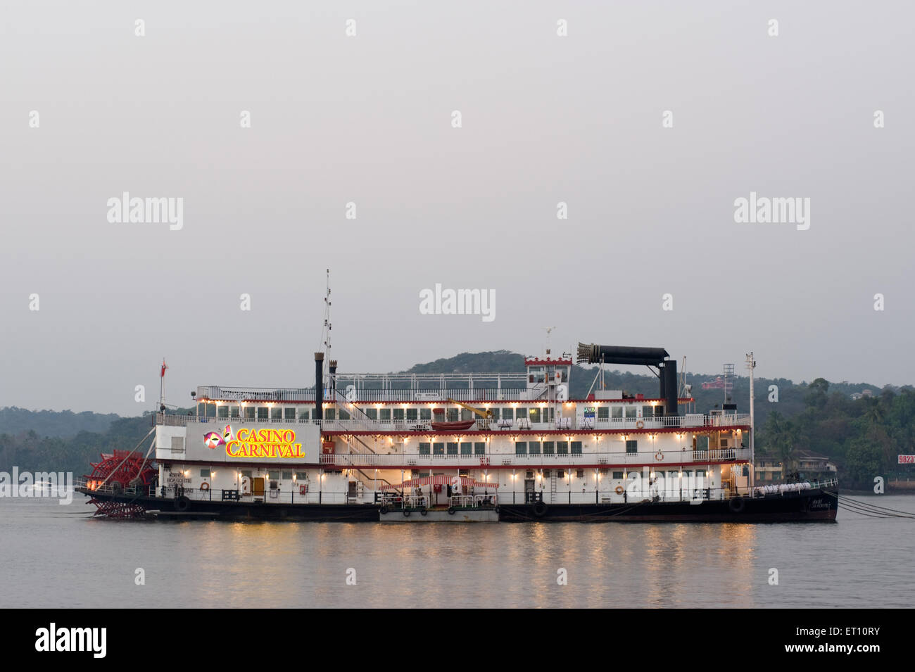 Casino Carnival Cruise ship in Mandovi River Panjim Goa India Asia Stock Photo