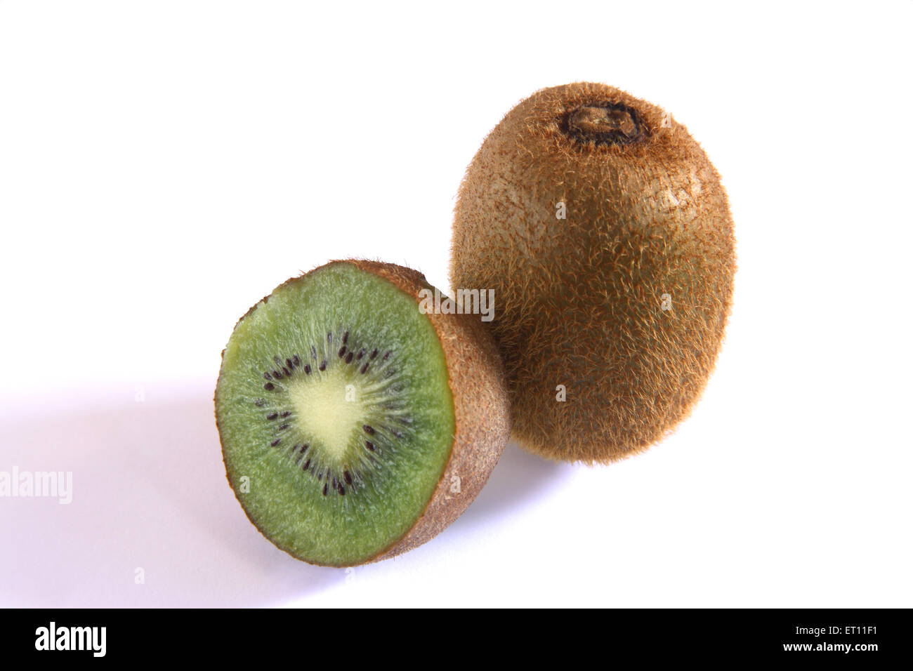 Kiwi, Kiwi fruit, Kiwifruit, Chinese gooseberry, white background Stock Photo