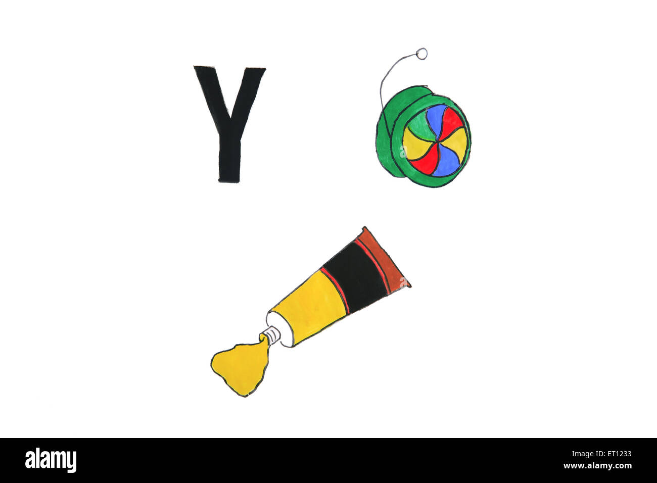 y for yellow, y for yoyo Stock Photo