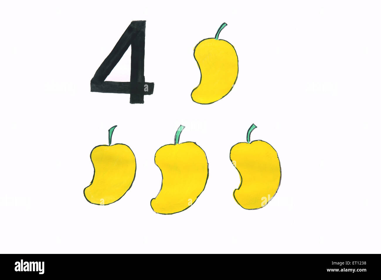 four mangoes, 4 mango Stock Photo