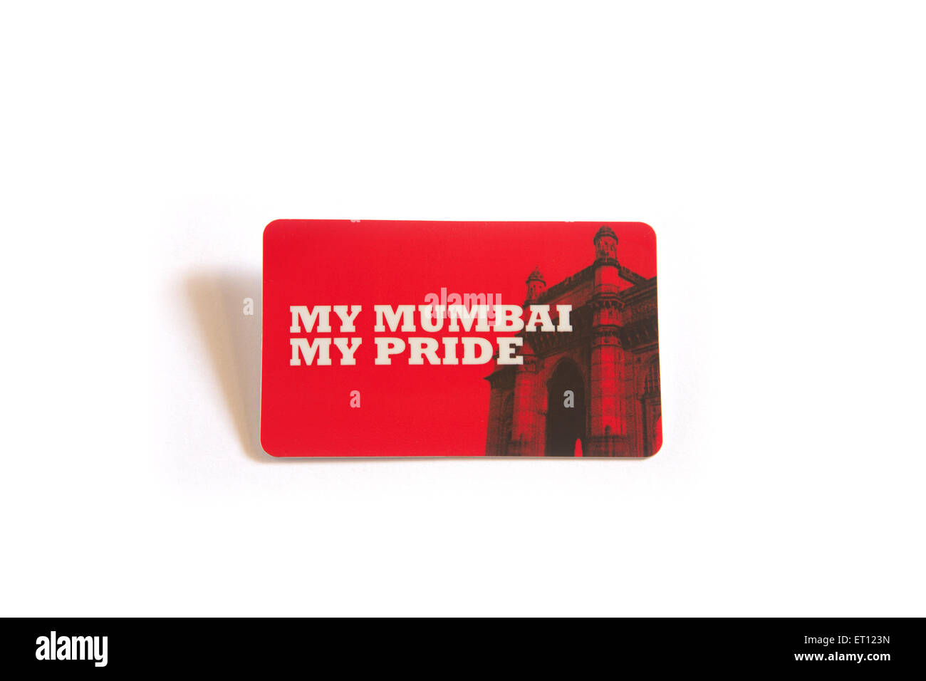 My Mumbai My pride Gateway of India printed card Stock Photo