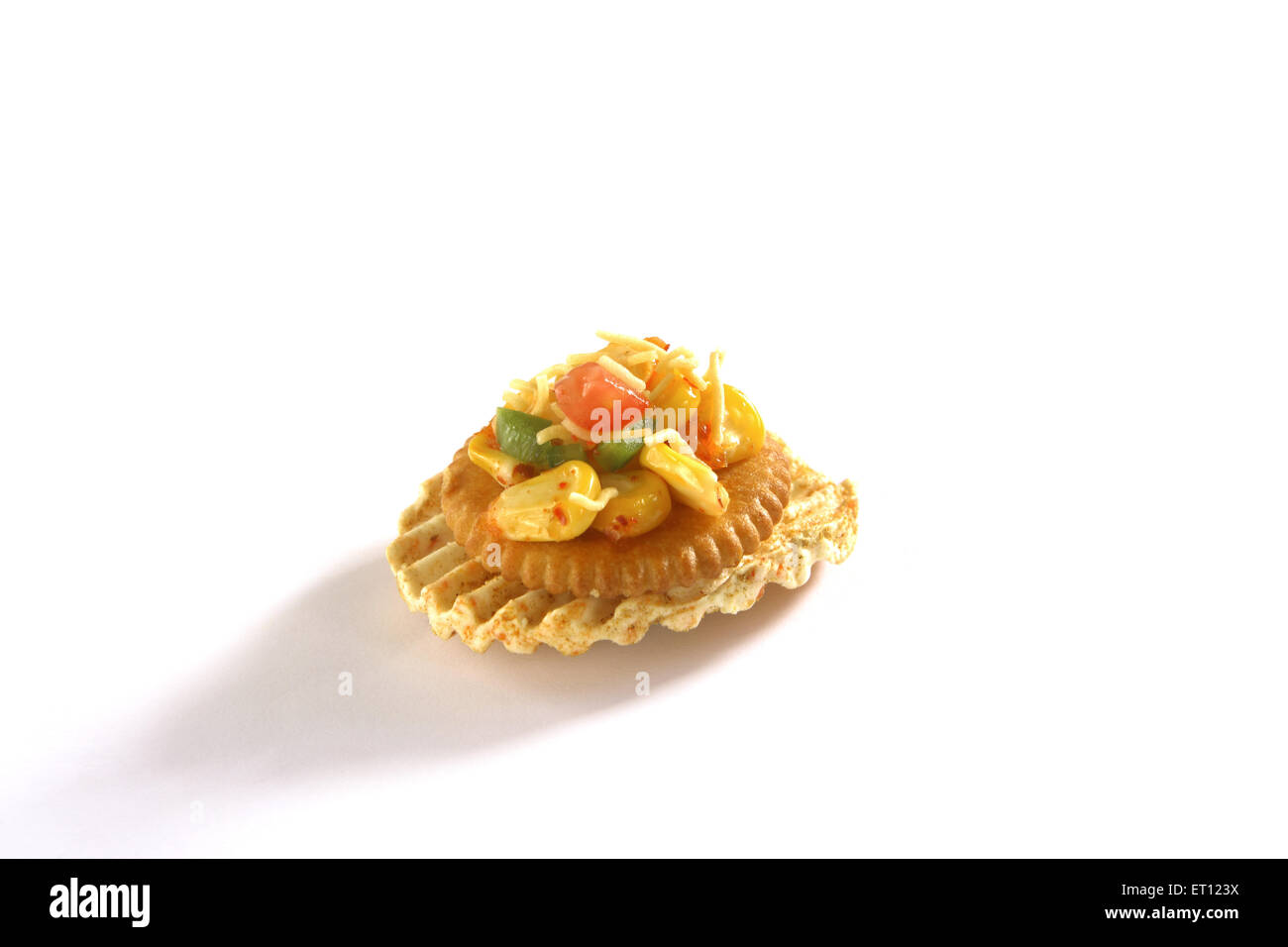 Biscuits crisp salted snack on white background Stock Photo