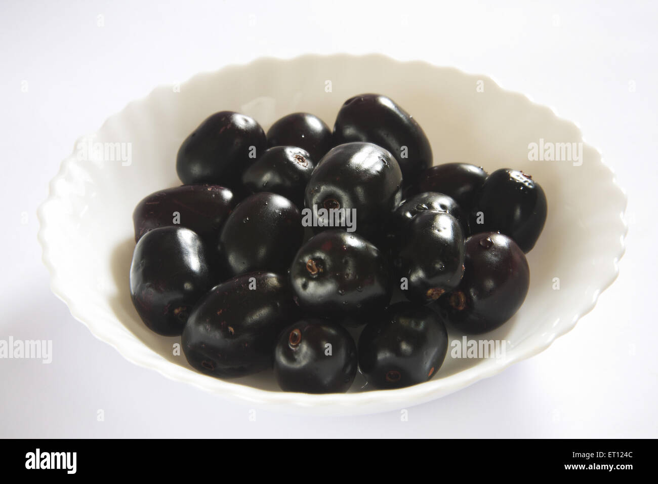 Fruits ; blackberry jamun eugenia jambolana Stock Photo