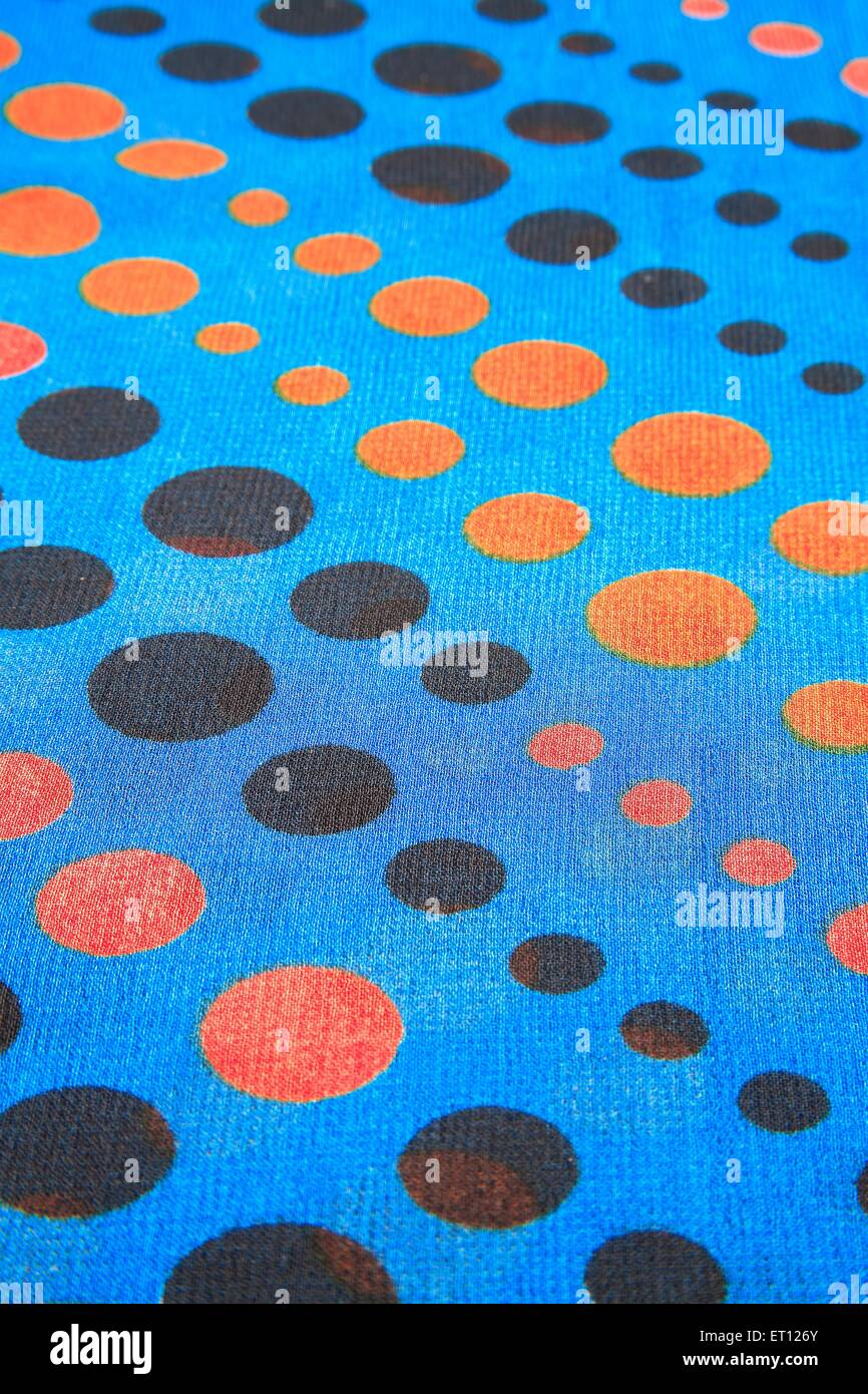 polka dots cotton cloth fabric printed sari Stock Photo