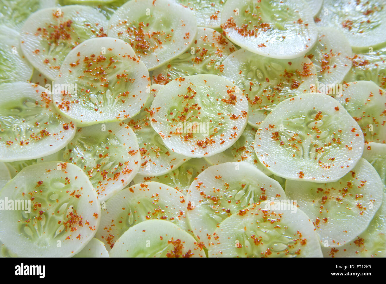 Cucumber slices with masala 14 May 2010 Stock Photo