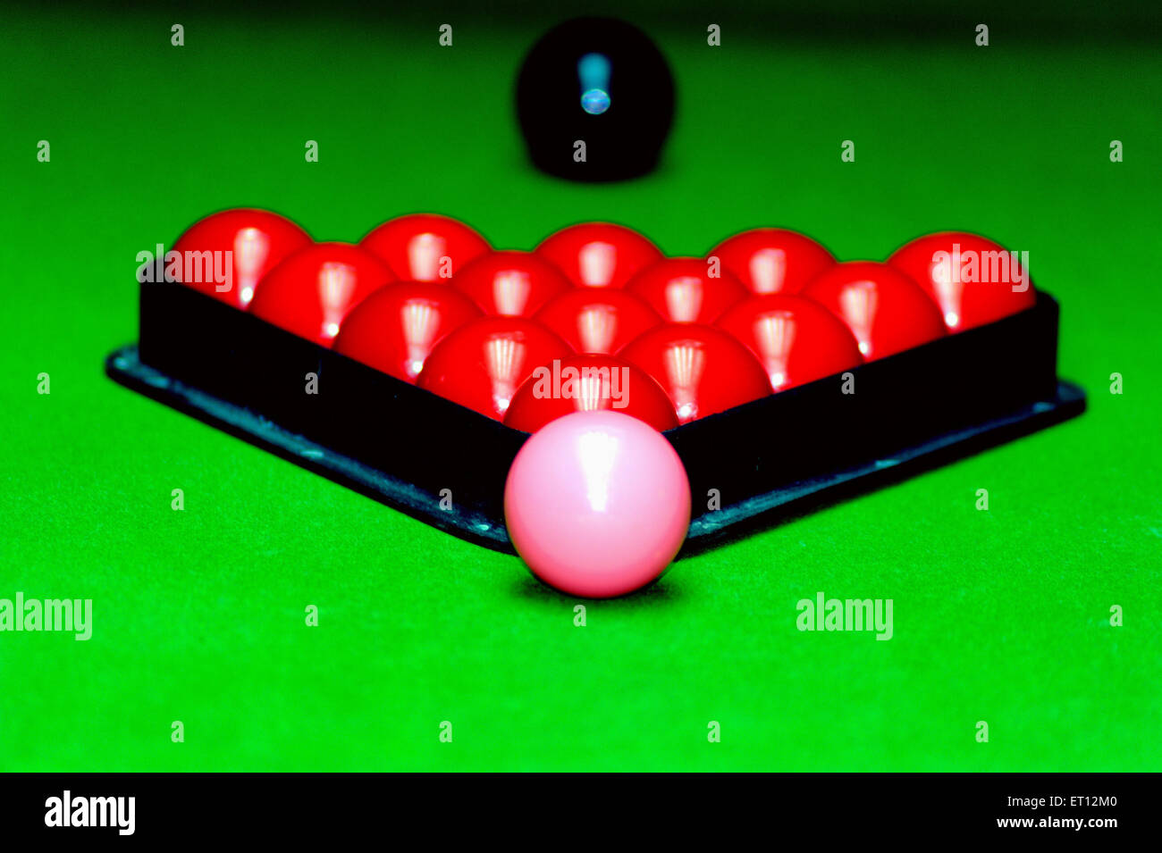 snooker, snooker table, snooker balls, triangle Stock Photo