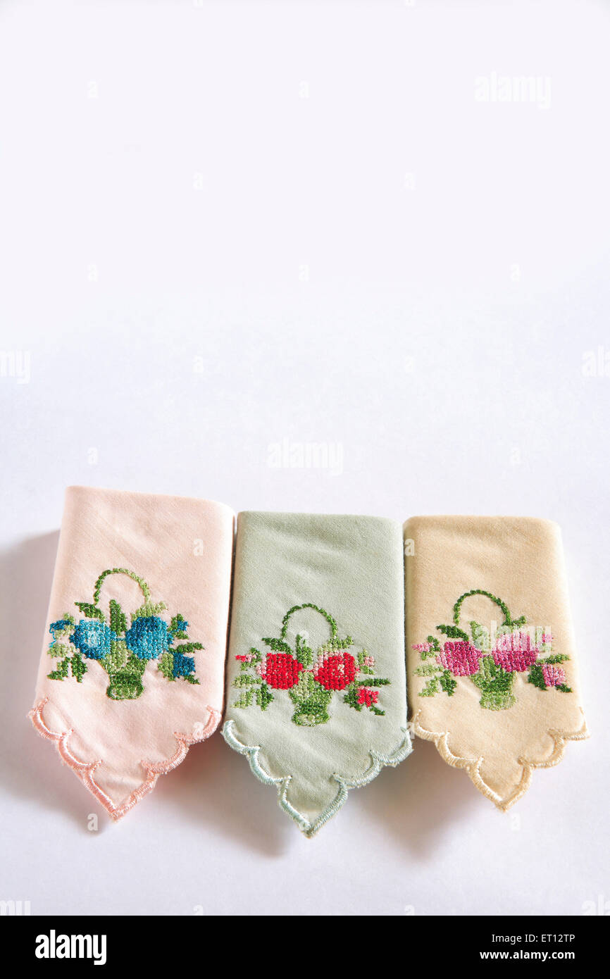 handkerchief , embroidery ladies handkerchief , hankie , handkercher , kerchief , bandanna , Stock Photo