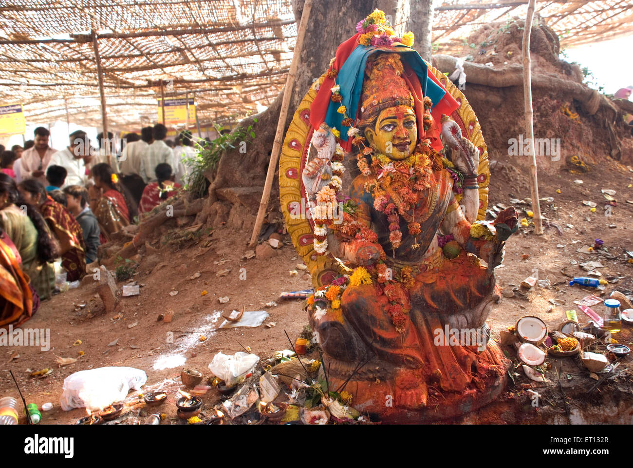 Goddess Parvati stone statue, Keesaragutta temple; Hyderabad; Andhra