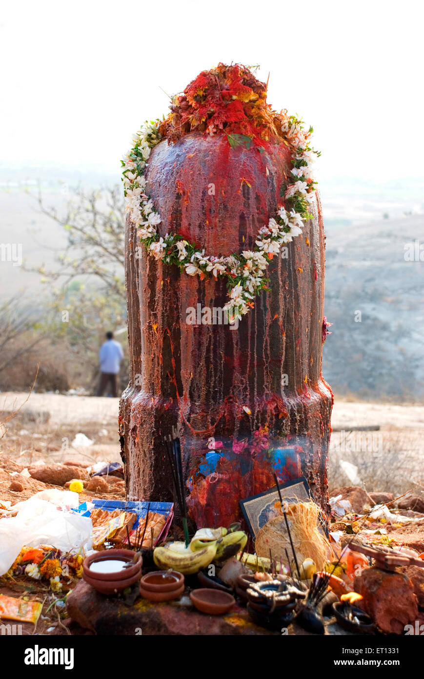 Mahashivaratri festival; Keesaragutta temple; Hyderabad; Andhra Pradesh; Telengana; India; shiv ling, shivling, shiva ling, shivaling, shiv linga Stock Photo