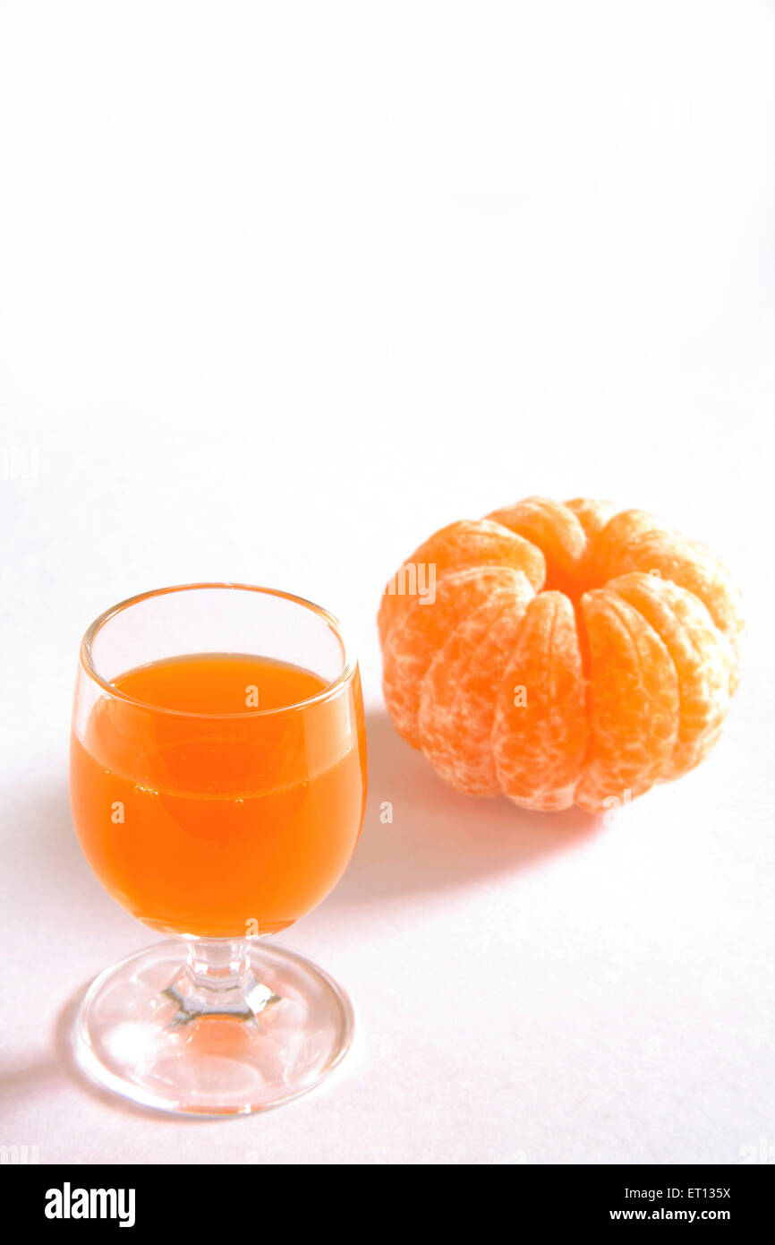 Fruit drink ; santara ; orange juice ; India Stock Photo