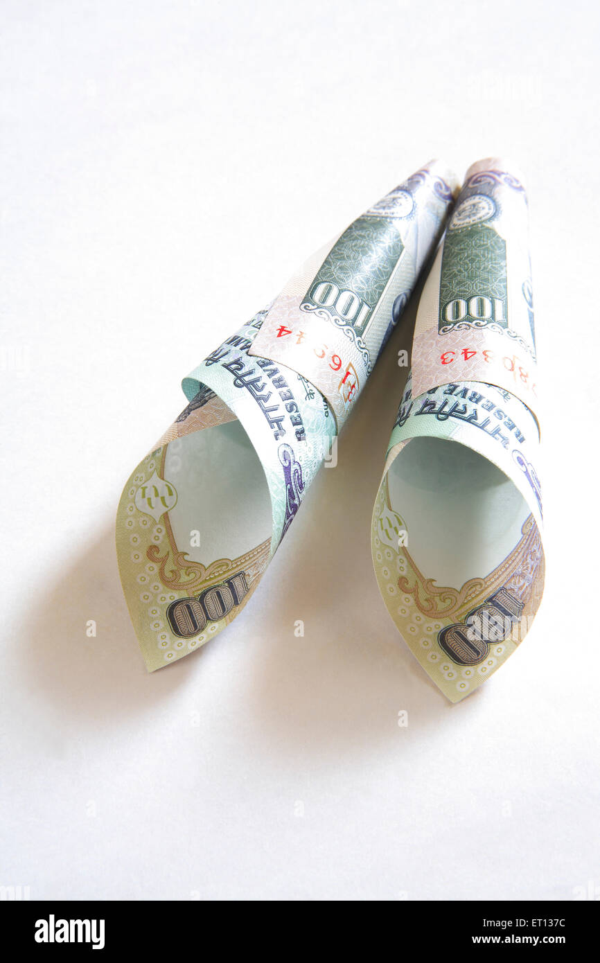 money cone , one hundred rupees , Indian currency , India Stock Photo