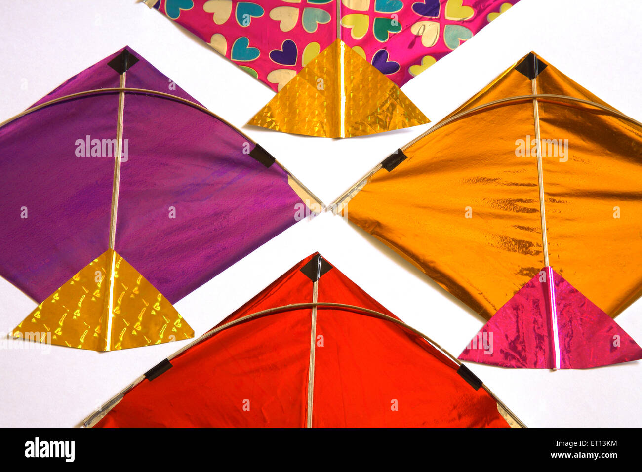 Kite festival , colorful kites for Makara Sankranti festival on white background Stock Photo
