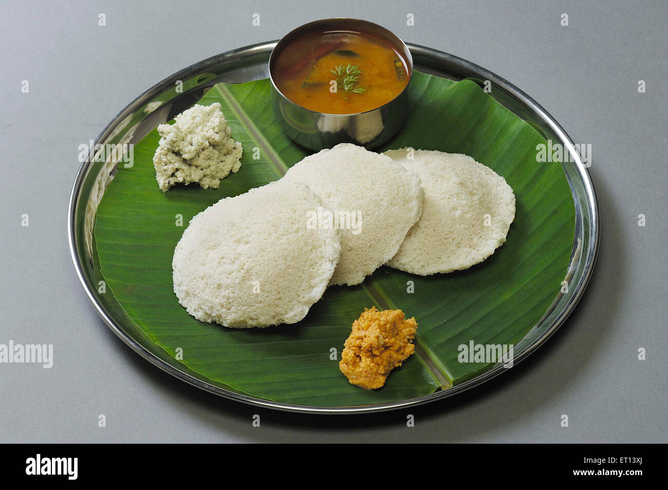 south Indian food idli sambar Stock Photo