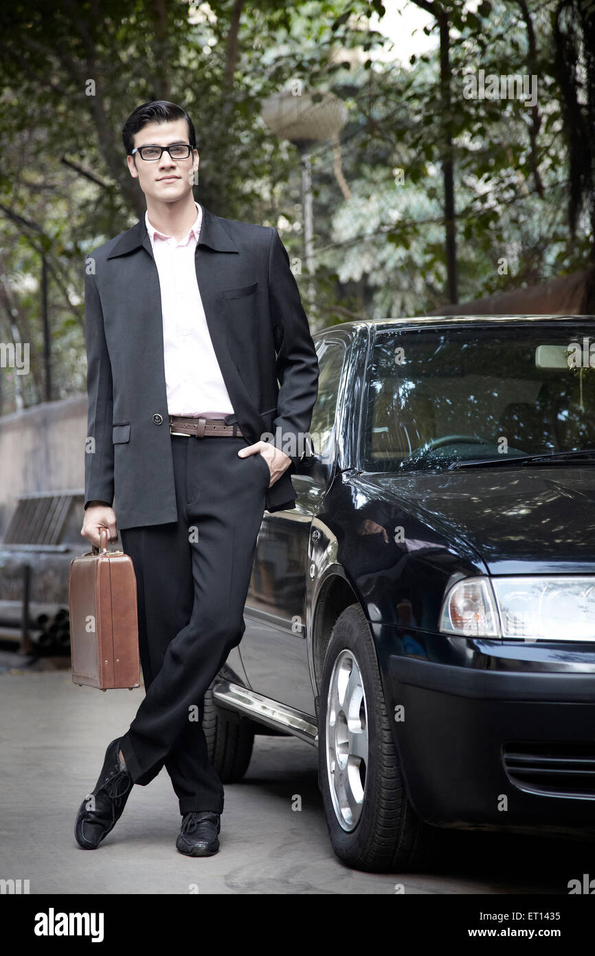Businessman Standing near by Car Indian Asia MR#790E Stock Photo