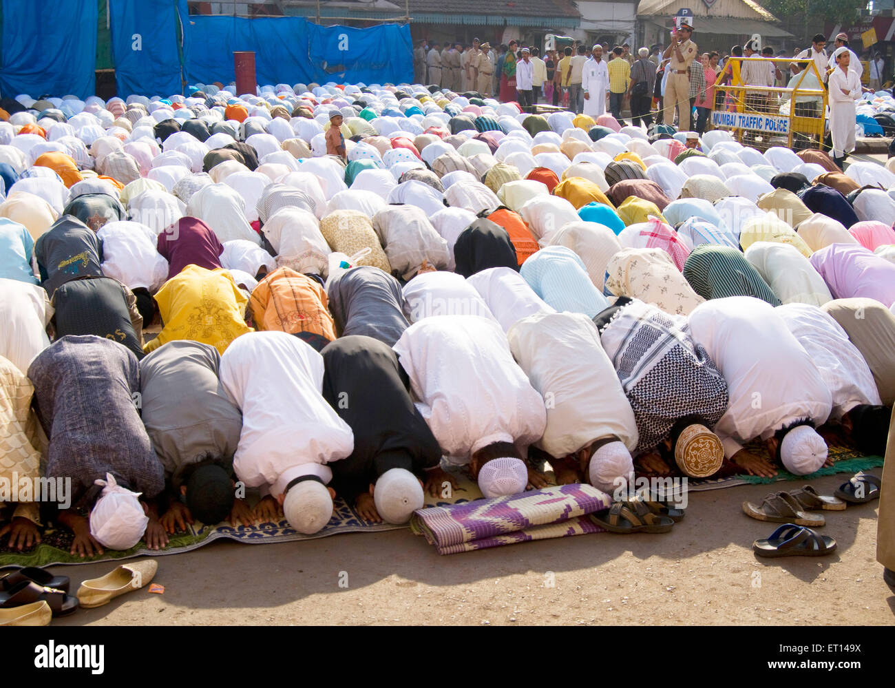 Eid ul fitter namaz at Bandra ; Bombay Mumbai ; Maharashtra ; India Stock Photo