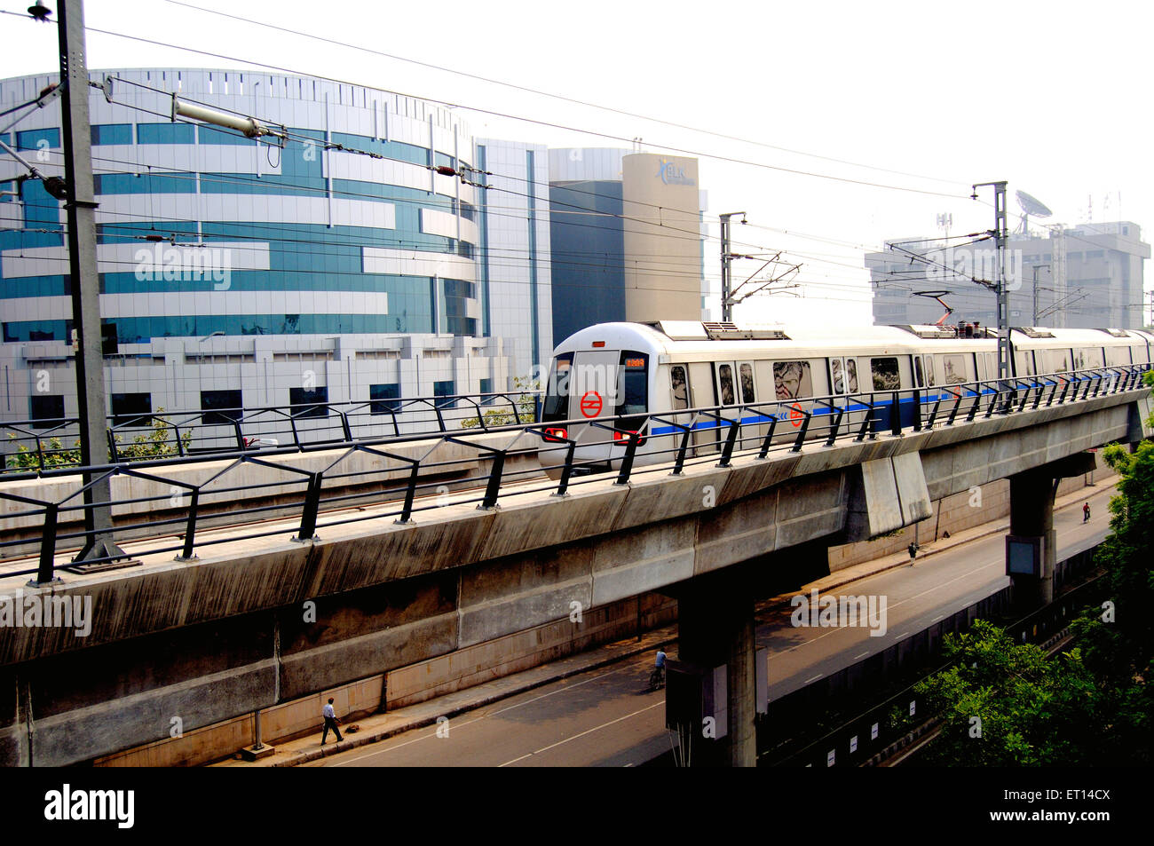 Metro train approaching karol bagh ; New Delhi ; India Stock Photo Alamy