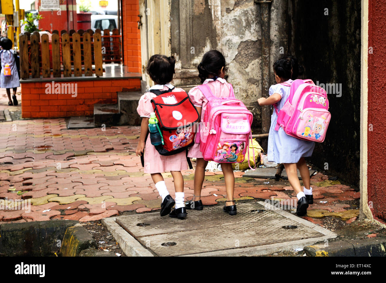 Children going to school ; India - pkb 176895 Stock Photo