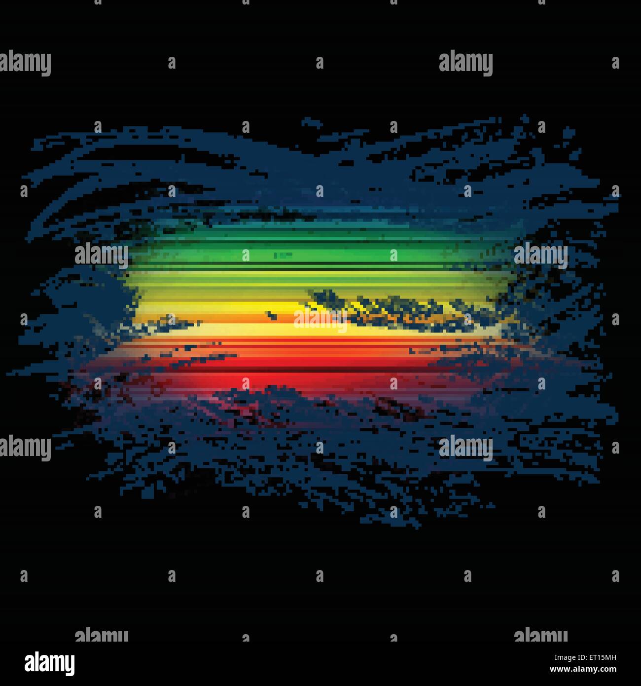 Grunge rainbow brush stroke with stripes on black background. RGB EPS ...