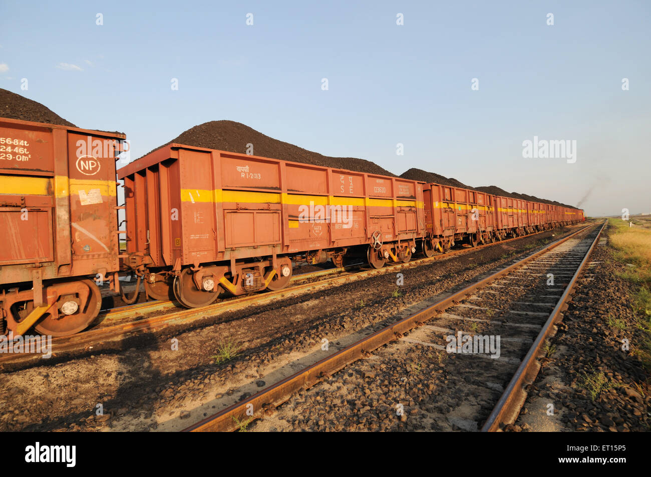 Goods train carrying coal at Adani Power ; Mundra ; Kutch ; Gujarat