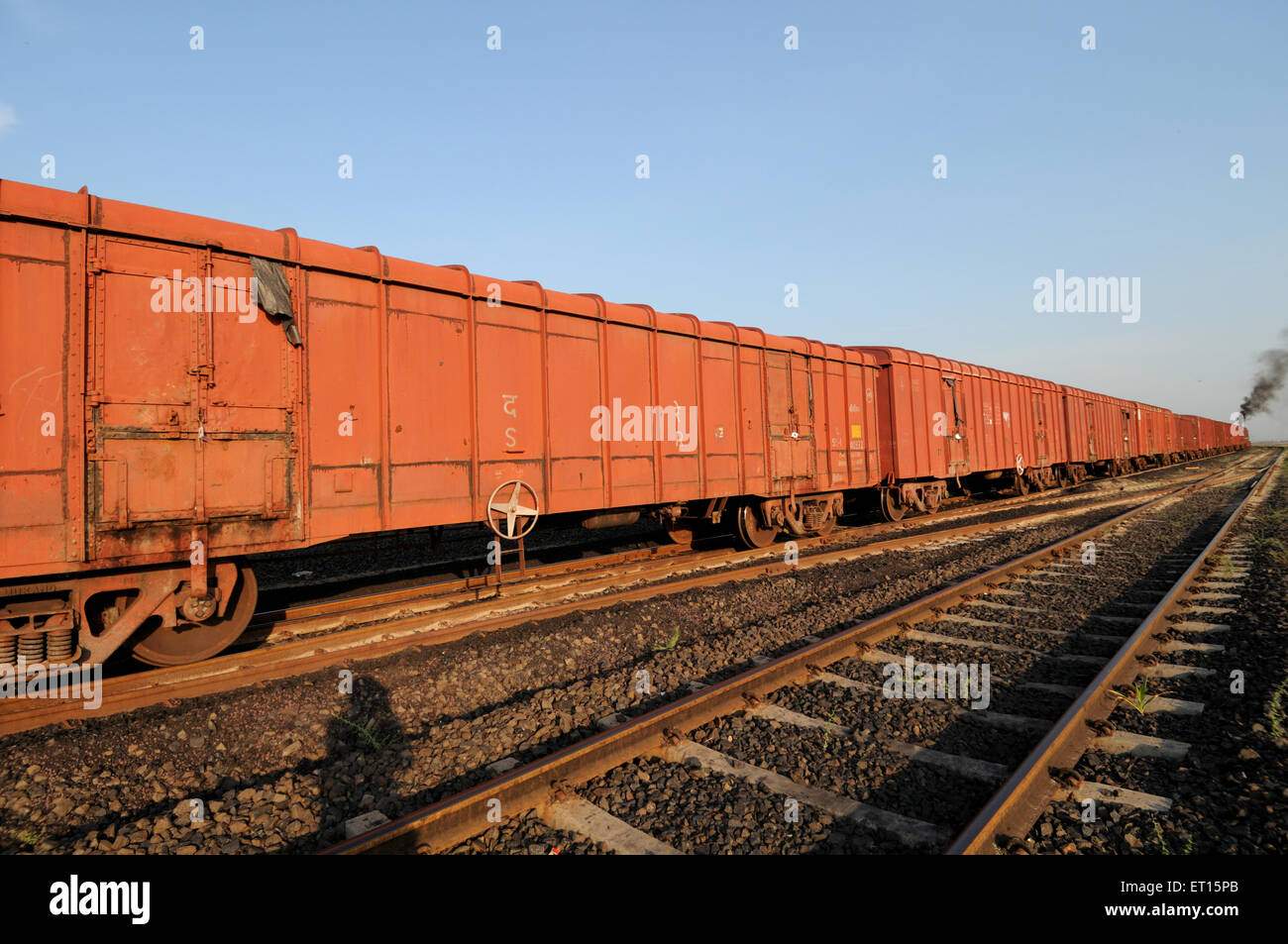 Goods train at Adani Power ; Mundra ; Kutch ; Gujarat ; India Stock