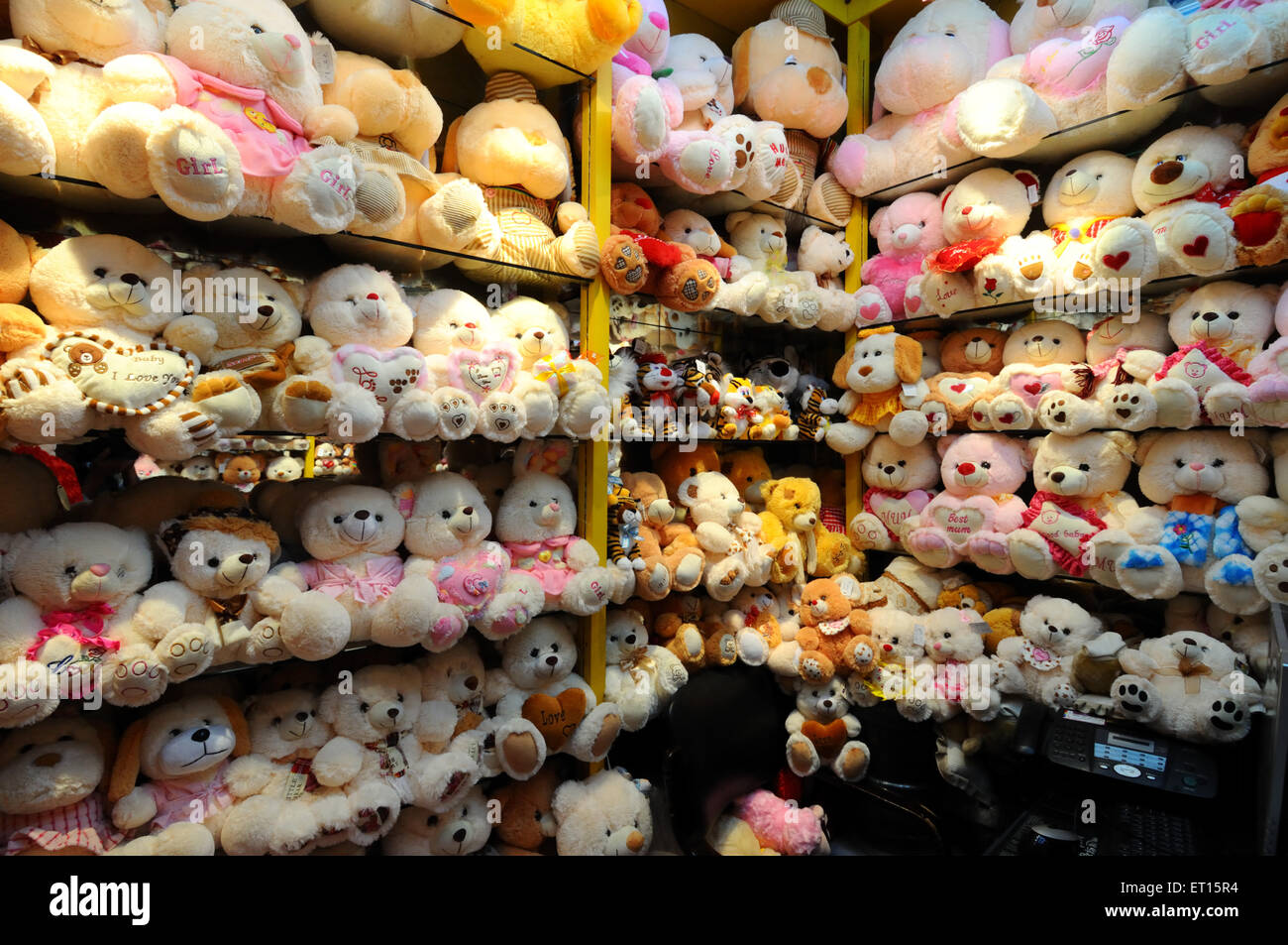 Display of stuffed toys in Chinese shop ; Yiwu ; China Stock Photo