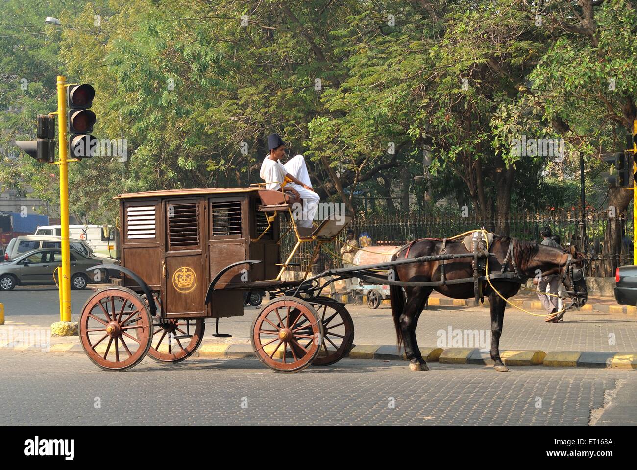 Old horse driven carriage ; Bombay Mumbai ; Maharashtra ; India Stock Photo