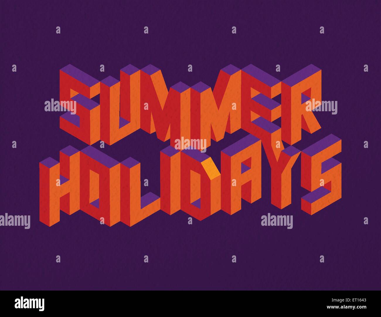 Isometric text Summer Holidays quote idea with paper sheet design background illustration. Ideal for create your own postcard Stock Vector